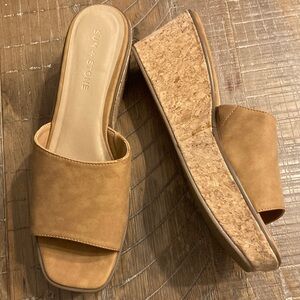 Sun + Stone Brown Cork Wedges NWOT size 9.5